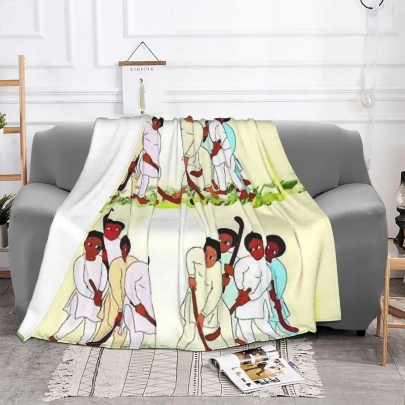 

Ethiopian Painting Art Blankets Velvet Spring/Autumn Breathable Warm Throw Blanket for Bed Office Rug Piece