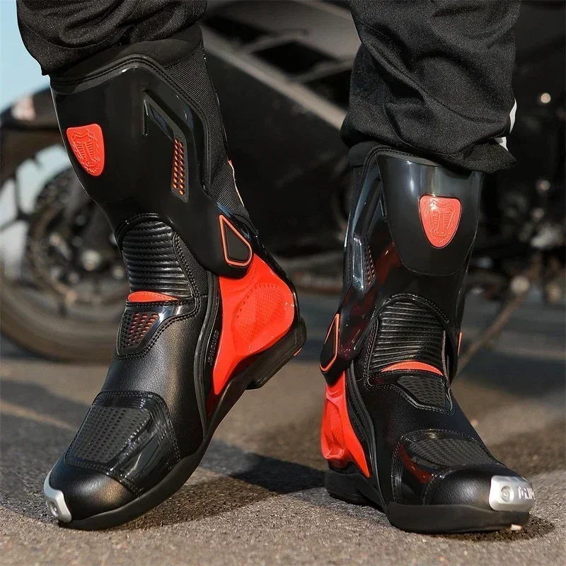 Motorcycle Shoes Motorcycle Boots Men's Motorcycle Shoes Fall Prevention Cycling Shoes Consolidate Stability Motorboats Crashproof Road Cycling Boots Breathable