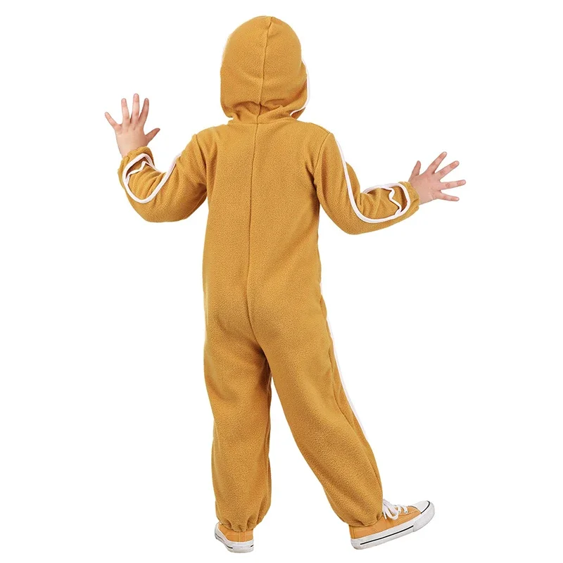 Disfraz De Hombre De Jengibre Para Niños – Mono Con Capucha Para Navidad Y Halloween | Tallas XS A L, Poliéster Cómodo