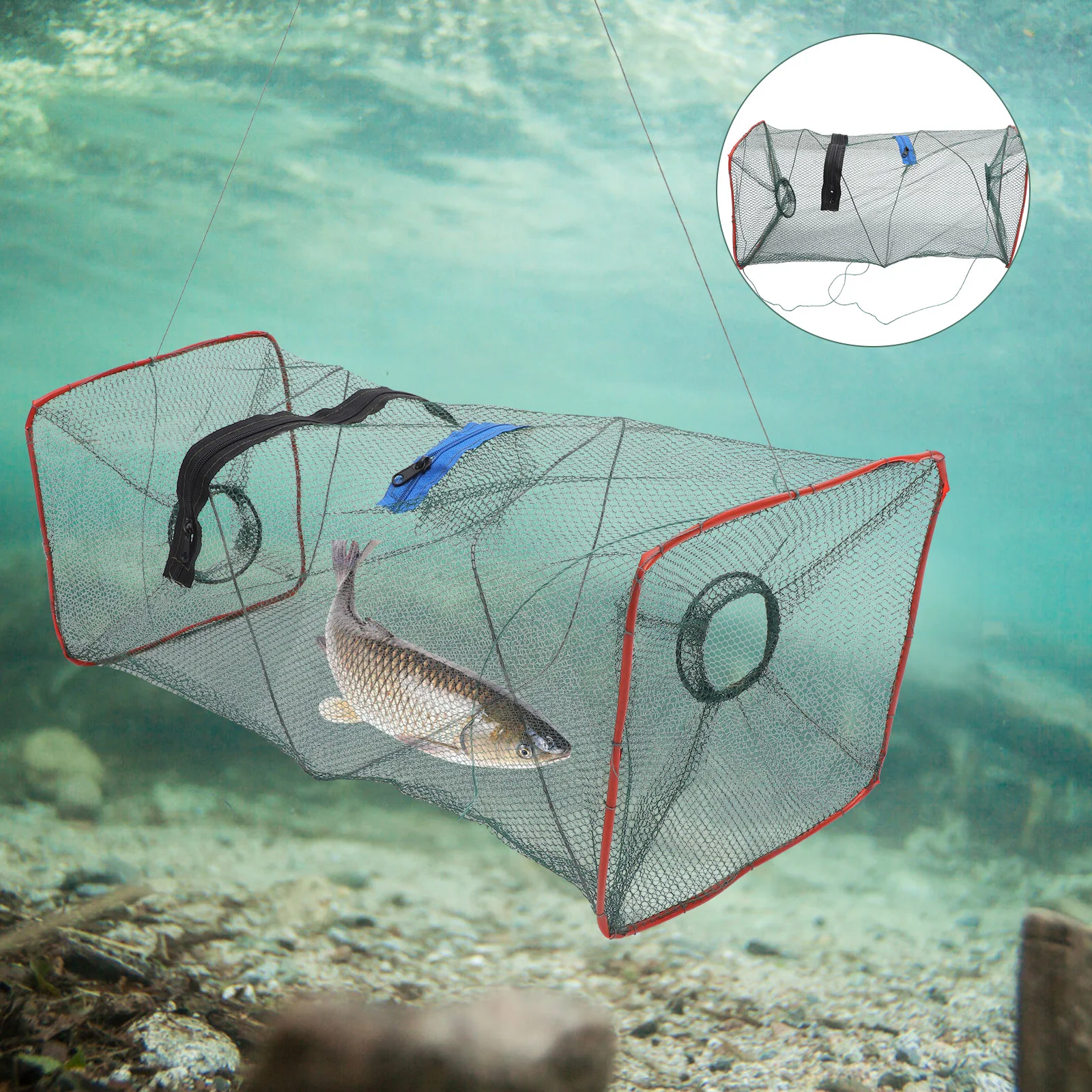 

Fishing Nets Outdoor Crab Trap Portable Shrimp Fish Trap Lobster Bait Trap Collapsible Crawfish Cast Net Random Color