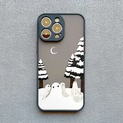 Adorable Ghost Shockproof Phone Case - Durable Back Cover s Capa - iPhone 12 Pro (Black YLXG 13)