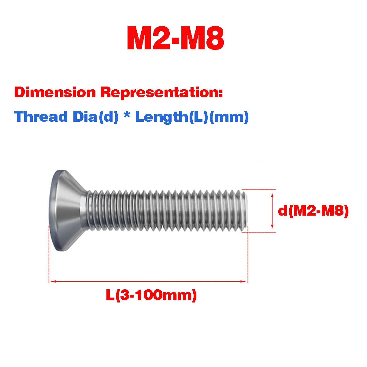 

316 SS Countersunk Head Pan Head Screws, Phillips Small Screws M2-M8