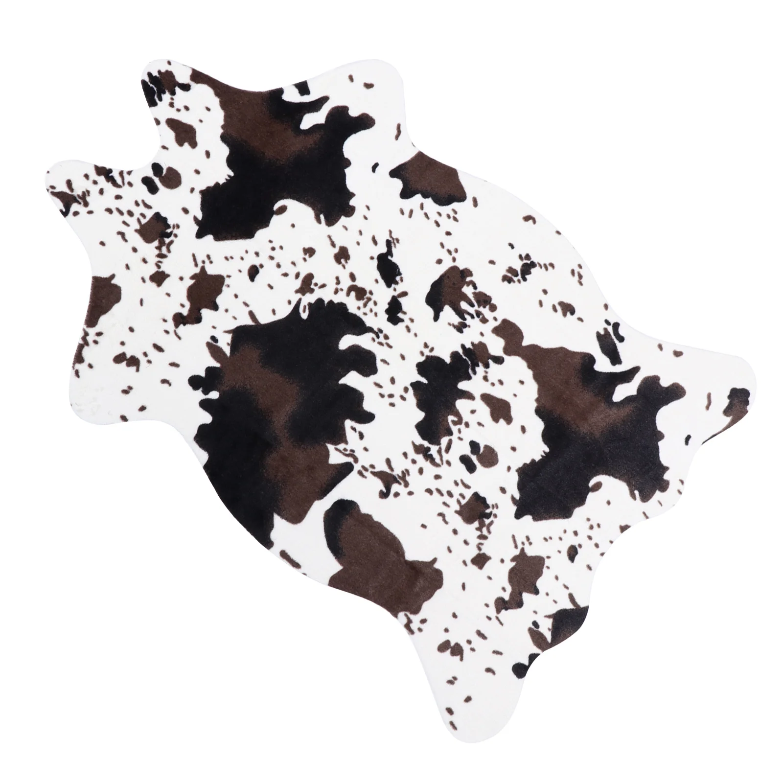 

Imitation Cowhide Rug Bedroom Floor Pad Area for Shape Carpet Polyester Anti-slip