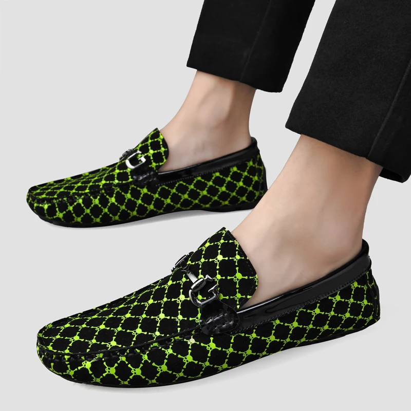 Genuine Leather Loafers Men Designer Skull Moccasin Fashion Slip On Soft Flat Casual Men Shoes Male Footwear Handmade Boat Shoes