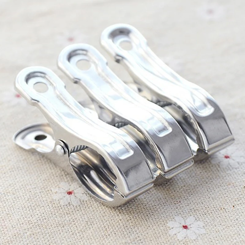 5/6/10/20pcs Stainless Steel Clips Clothespin Big Beach Chair Towel Clip Clamp for Quilt Windproof Clipping Clamps 5