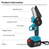 4 Inch Electric Chain Saw For Makita 18V Lithium Ion Battery Mini Cordless Garden Logging Saw Woodworking Cutting Power Tool 3