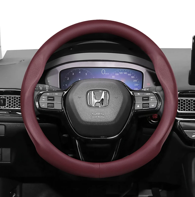 Für Honda 35–36,5 cm runder Lenkradbezug, ultradünn, Mikrofaser-Leder, atmungsaktiv, City Civic Fit Jazz Life Integra Freed – Detail 13