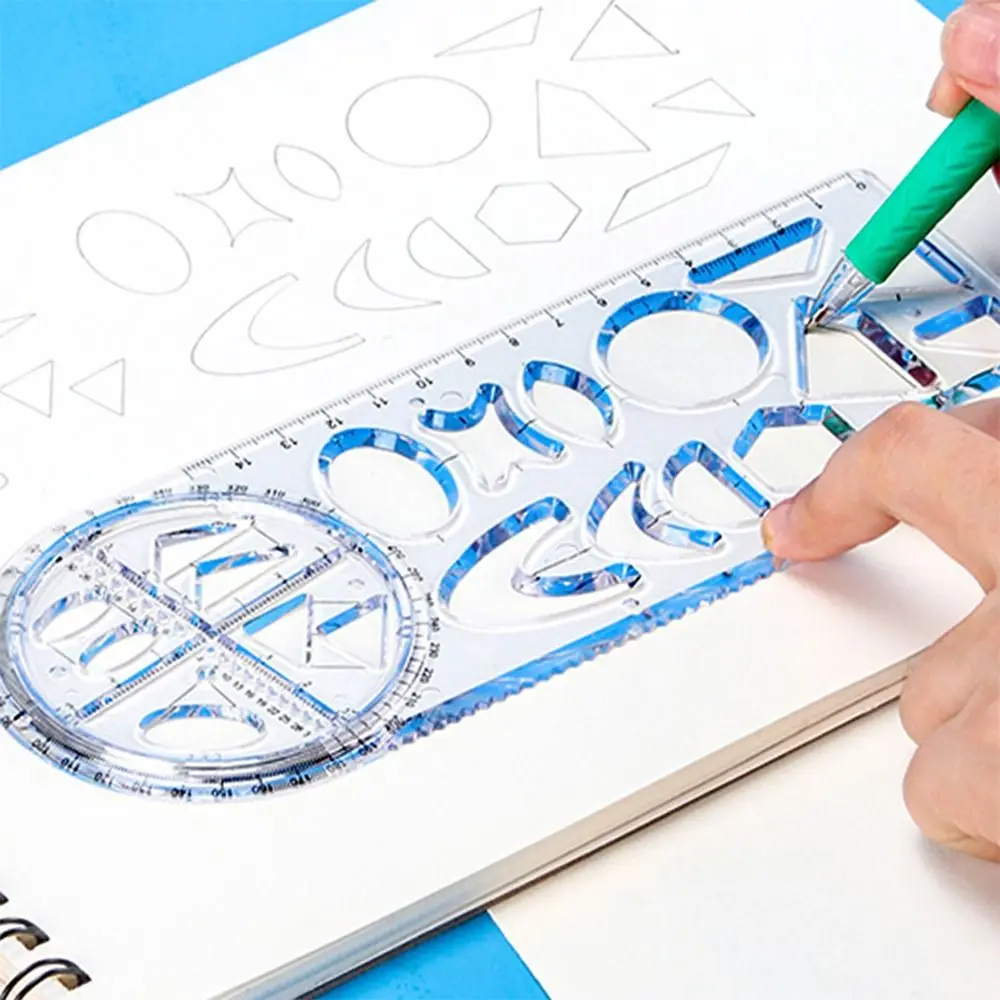 Drawing ruler geometry set 1PC Rotary multi-function geometric drawing ruler protractor learning measuring tool creative stationery school office supplies