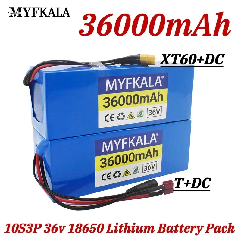 

36V 36Ah 18650 Lithium Battery Pack 10S3P 36000mah 250W-500W Same Port 42V Electric Scooter M365 Ebike Power Battery+Charger Sku