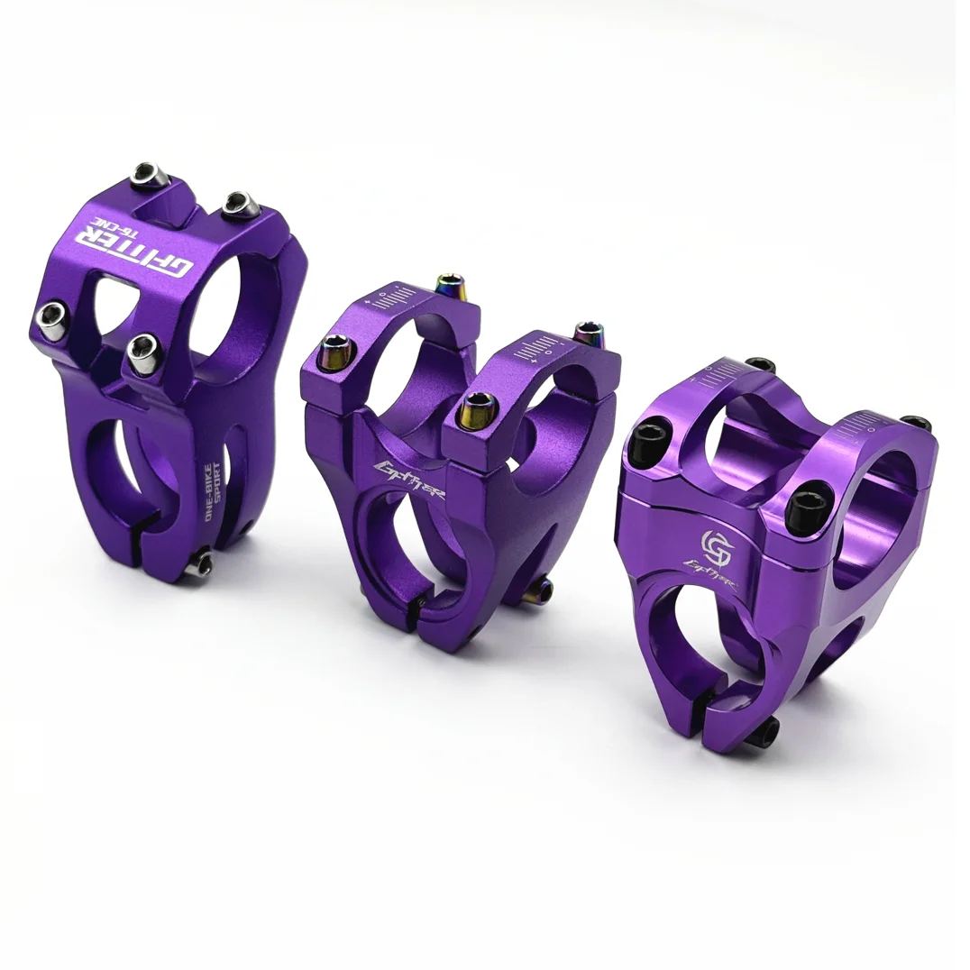 1 Stück lila 31,8 x 28,6 mm Fahrradvorbau aus Aluminiumlegierung für MTB/BMX/DH/Trail Riding usw. Eloxiert, erhältlich in sandgestrahlt und glänzend – Detail 8