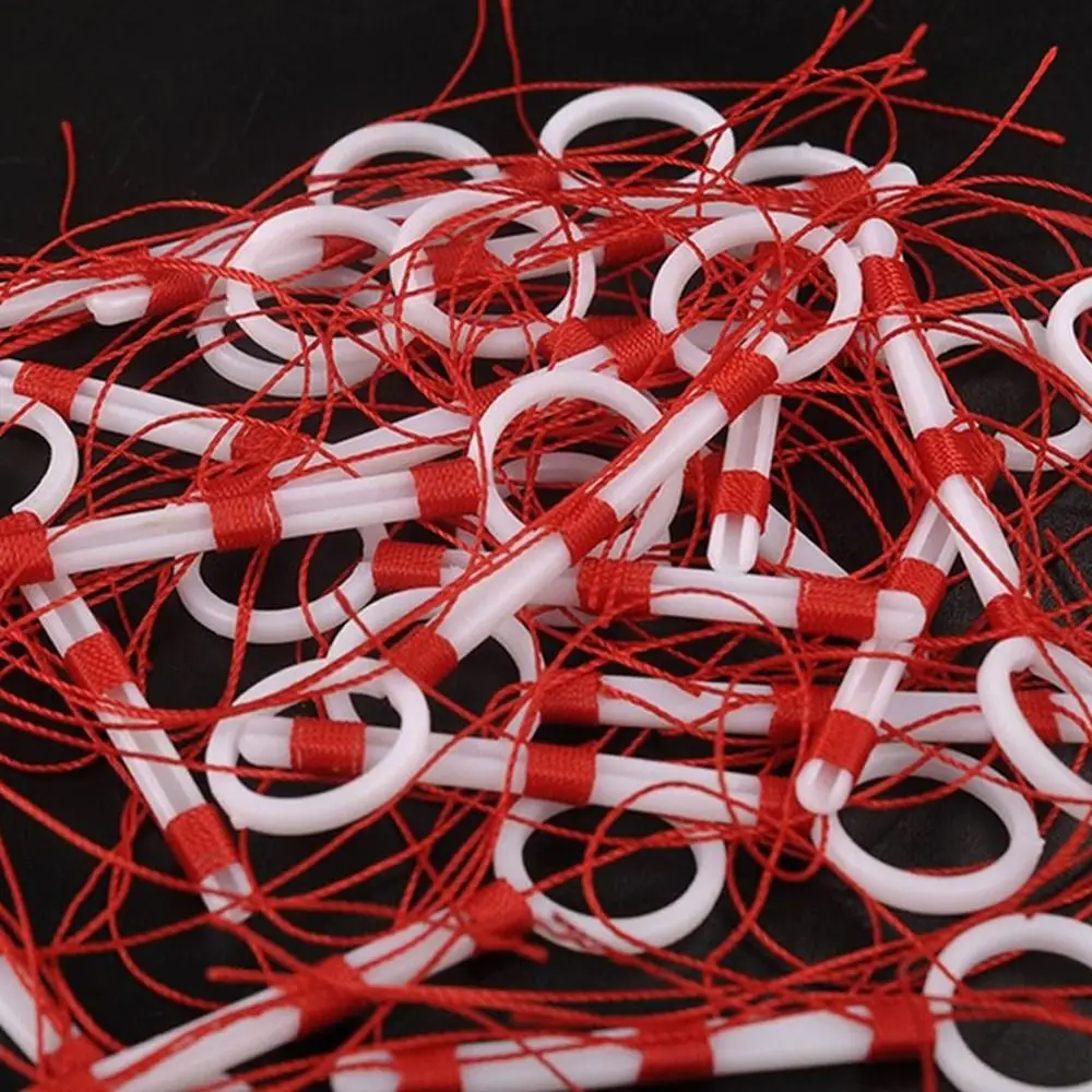 50pcs Plastic Cotton Thread Bobber Looper Cotton Thread 3Colors Fishing Bobber Float String Rope Buoy Fishing Float