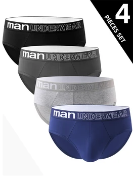 Intimo da uomo 4 pezzi slip in cotone Slip larghi e traspiranti comodi e aderenti personalità slip sportivi di tendenza di vendita calda