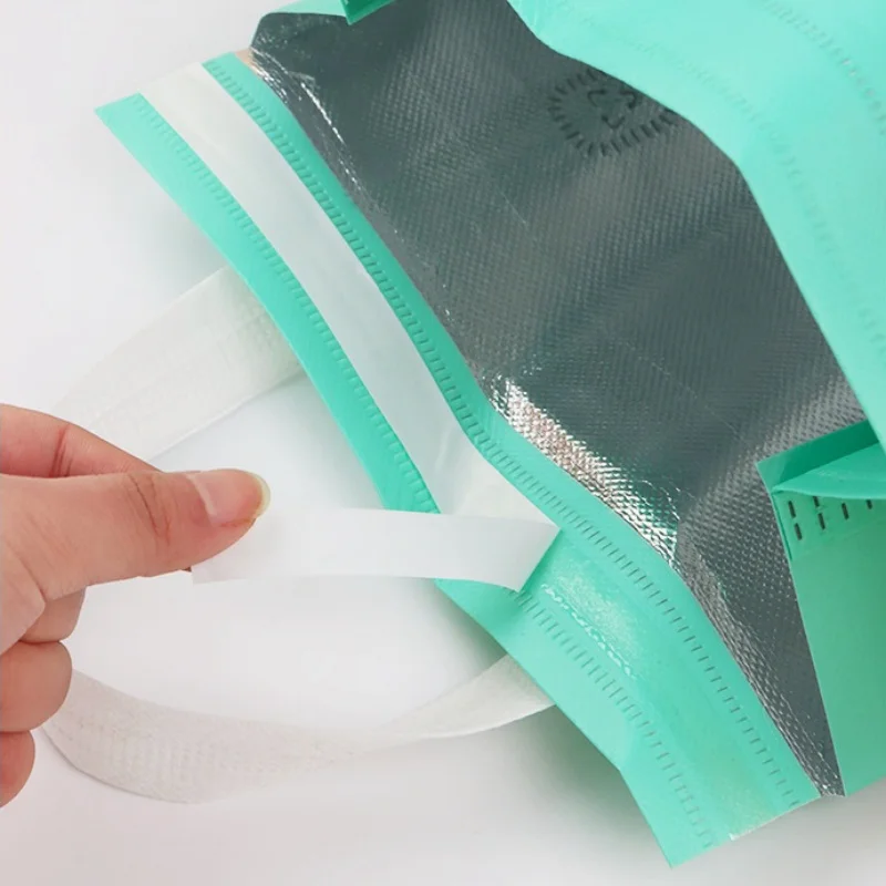 StoBag 25pcs Non-woven Insulation Tote Bags Delivery Fabric Portable Food Cake Drinks Packaging Keep Warm Cold Reusable Pouches 4