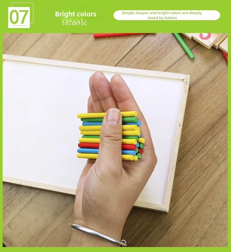 Montessori education wooden counting sticks box