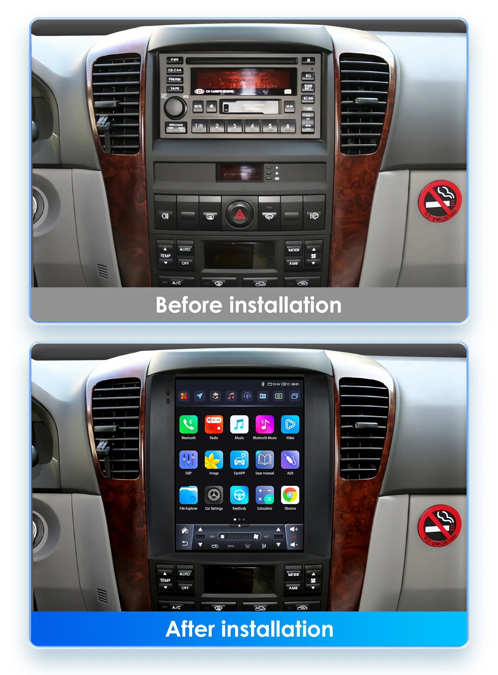 Hizpo 2din Smart Car Systems für Kia Sorento BL 2002 - 2006 im Tesla-Stil 2 din Carplay Android Multimedia Auto GPS Stereo DSP – Detail 7