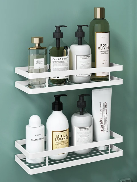 Organizer da bagno Ledge Shelf, contenitori a muro con portasciugamani,  cestino a parete per il bagno