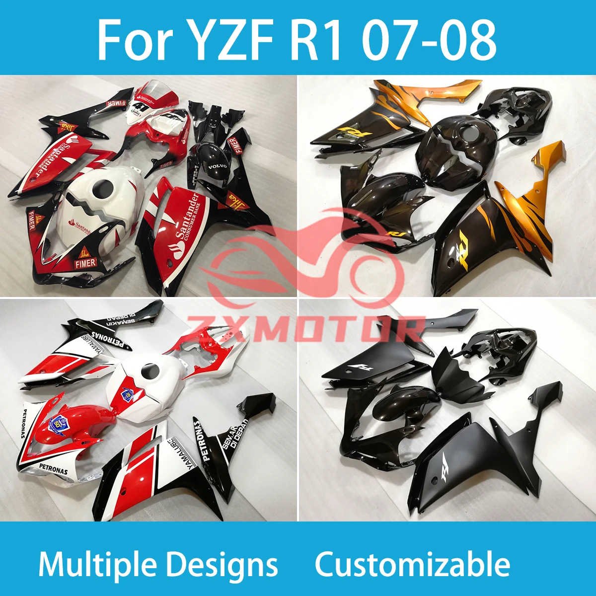 

Fairing Kit for Yamaha YZF R 1 07 08 Aftermarket Motorcycle Accessories 100% Injection Fairings Cover Parts Kits R1 2007 2008
