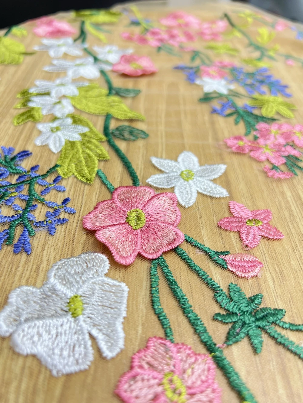 New floral mesh embroidery fabric 3D women's wedding dress cheongsam  three-dimensional embroidery fabric - AliExpress 15