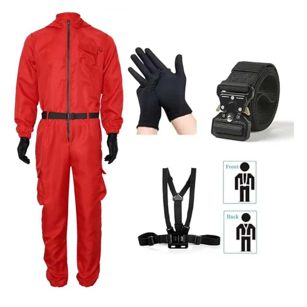 Korean Red Calamari Game Jumpsuit Cosplay Outfit