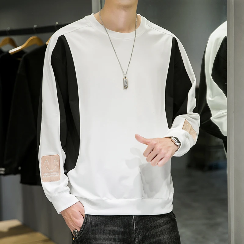 

Fashion Spring Autumn Hoodies For Men's Patchwork Pullover Clothing Youth Long Sleeve Punk Sweatshirts Streetwear Man Sports Top