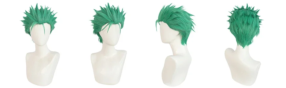 green anim wig green cosplay wig short mens green wig