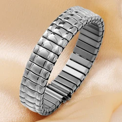 Stainless Steel Stretch Expansion Watch Band - Universal Metal Elastic Strap - 16mm (Silver)