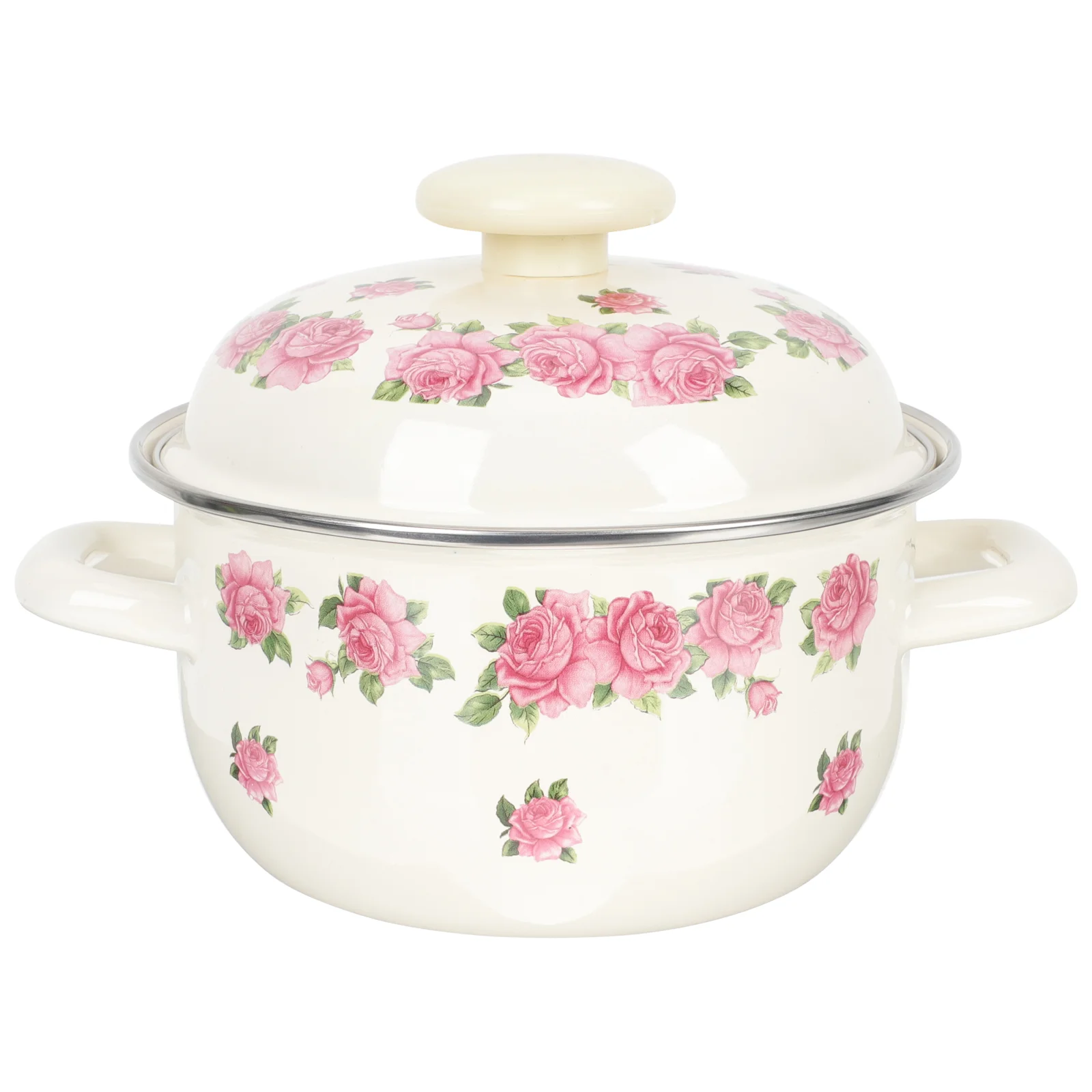 

16cm Multi-use Creative Enamel Cookware Deep Pot Stockpot With Lid Soup Pot Small Pots For Cooking Stock Pot With Lid for Home