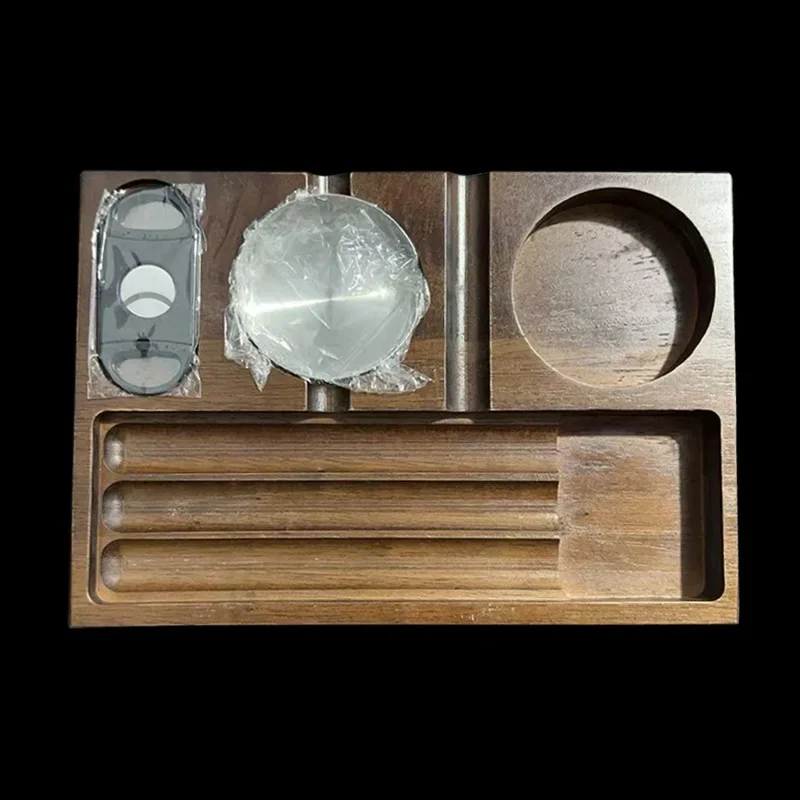 Wooden Cigar Ashtray Indoor Outdoor Patio Home Office Fathers Day Gift Cigar Holder Stand with Rest