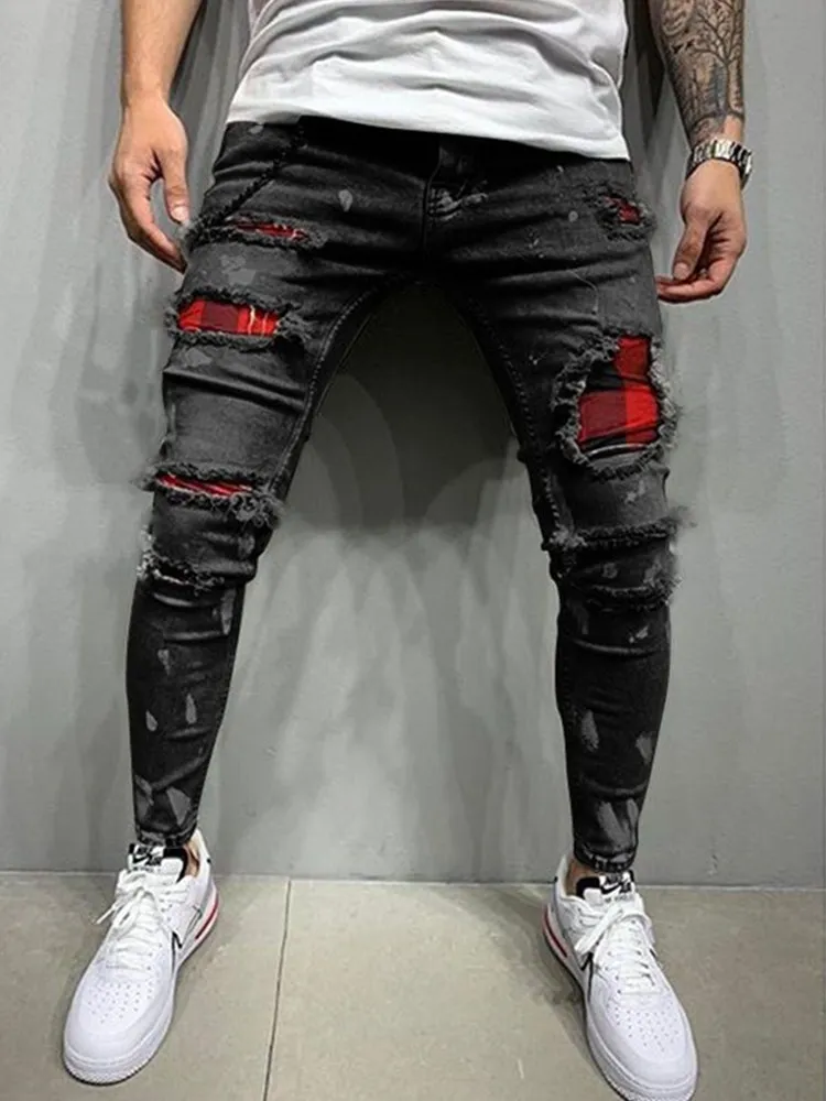 Ripped Jeans Man Skinny Distressed - Skinny Ripped Jeans Men 2023 Fashion  Slim - Aliexpress