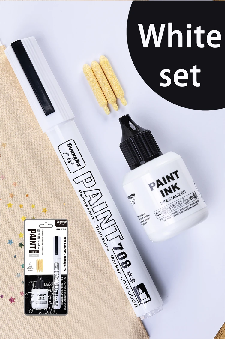 Acryl-Farbstifte, Metallic-Malstifte-Set, 2–3 mm, mit Tinte und Ersatzspitze für Stein, Holz, Glas, Stoff, Keramik, Graffiti ﻿ – Detail 9