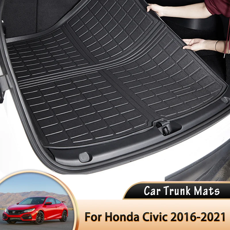 

for Honda Civic Hatchback 10th FC 2016~2021 2018 2019 2020 Floor Waterproof Tray Liner Cargo Boot Carpet Mud Car Rear Trunk Mats