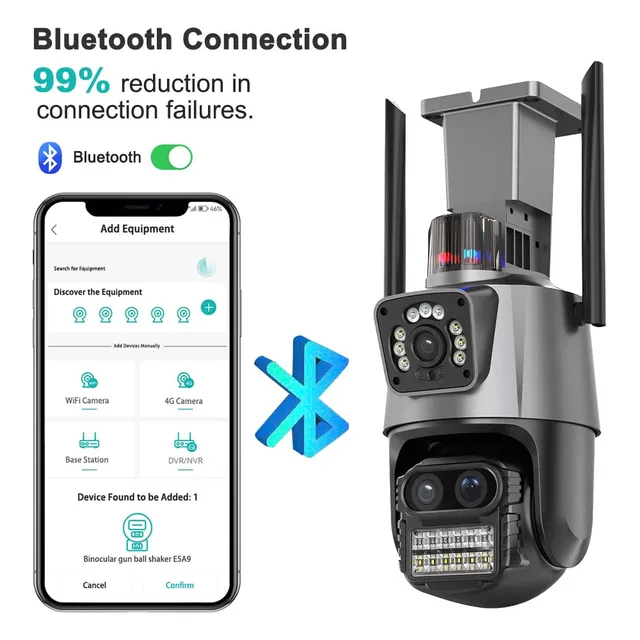 9MP WiFi IP Camera Three Lens 8X Zoom Outdoor PTZ Security Camera AI Tracking Smart Security Protection CCTV Surveillance Camera 4