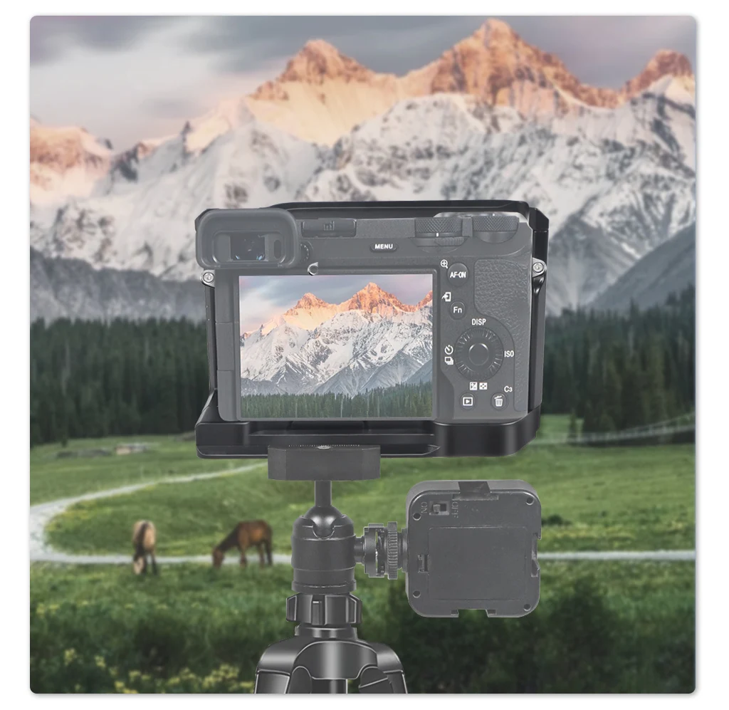 Kamerakäfig aus Aluminiumlegierung, Video-Rig, oberer Griff, Kit mit Kaltschuhhalterung für Sony A6700 DSLR-Kamera für Mikrofon, Blitzlicht – Detail 19