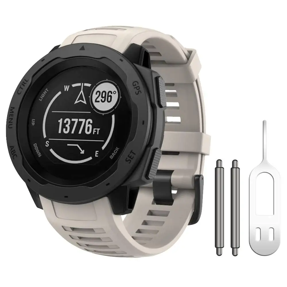 Garmin Soft Silicone Fashion Watch Band Bracelet - Replaceable Rubber Wristband