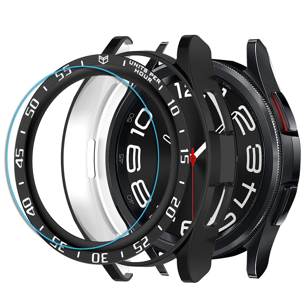 Per Samsung Galaxy Watch 6 Classic Bezel + Glass Screen Protector + Case Galaxy Watch 6 Classic 47Mm 43Mm Tpu Case Pc Bezel Loop