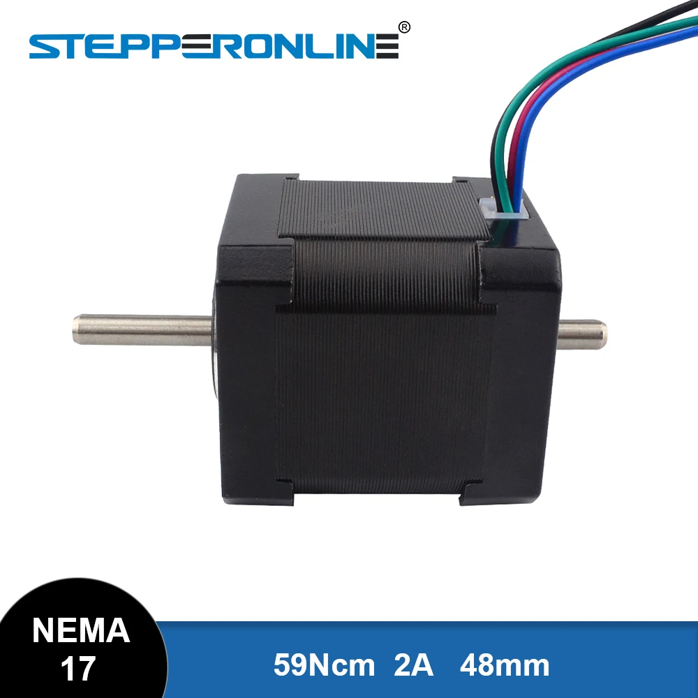 Motor de Passo para Impressora 3d Nema 17 Phase Eixo Duplo 2a 4-lead 48 mm 59ncm Cnc Xyz