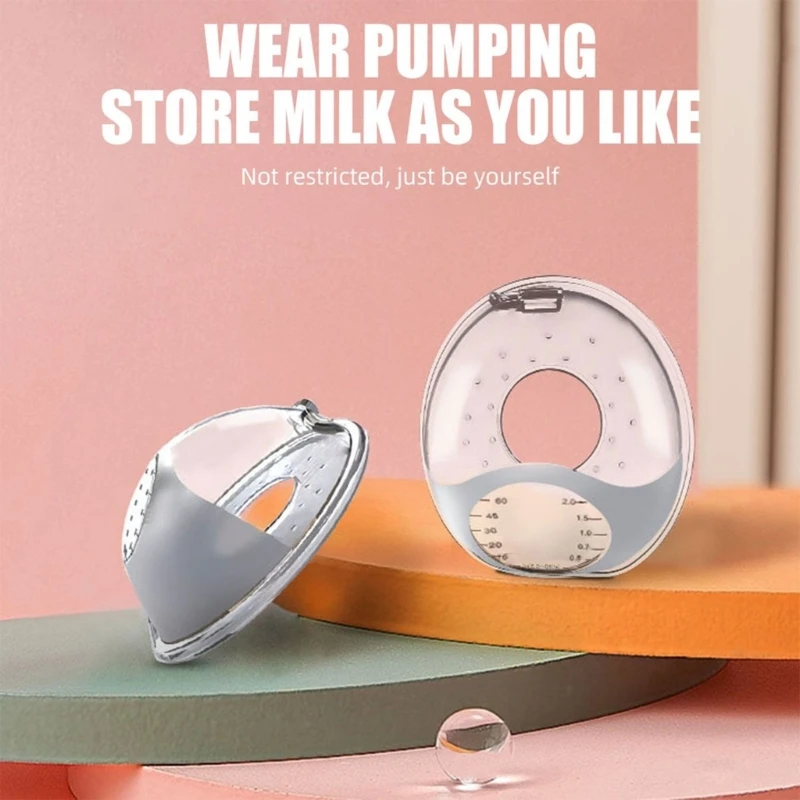 2 Pcs/Set Wearable Nursing Cups Breast Shells Breastmilk Collecter Silicone Milk Catcher for Nursing Moms 3