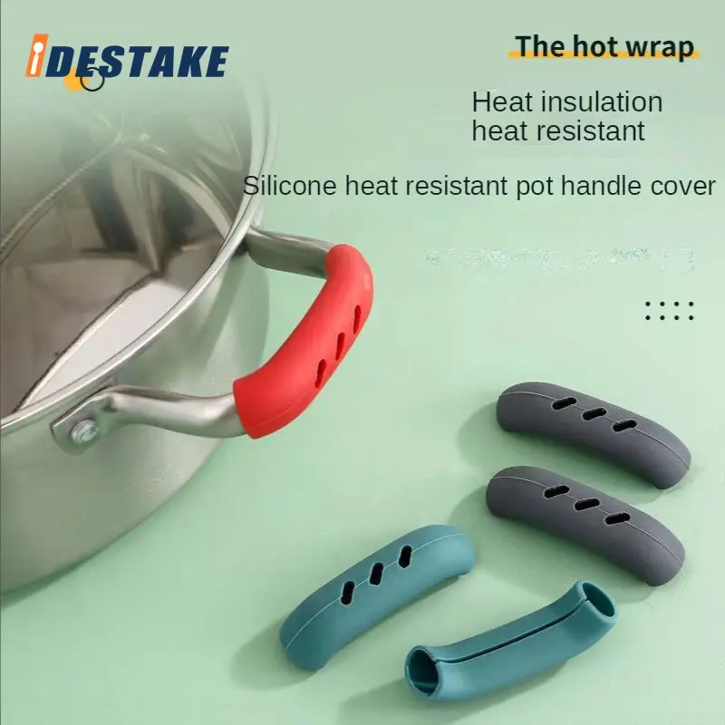 24PCSSiliconeHeatResistantPotHandleCoverPanHandleProtectiveRubberCoverAntiScalding