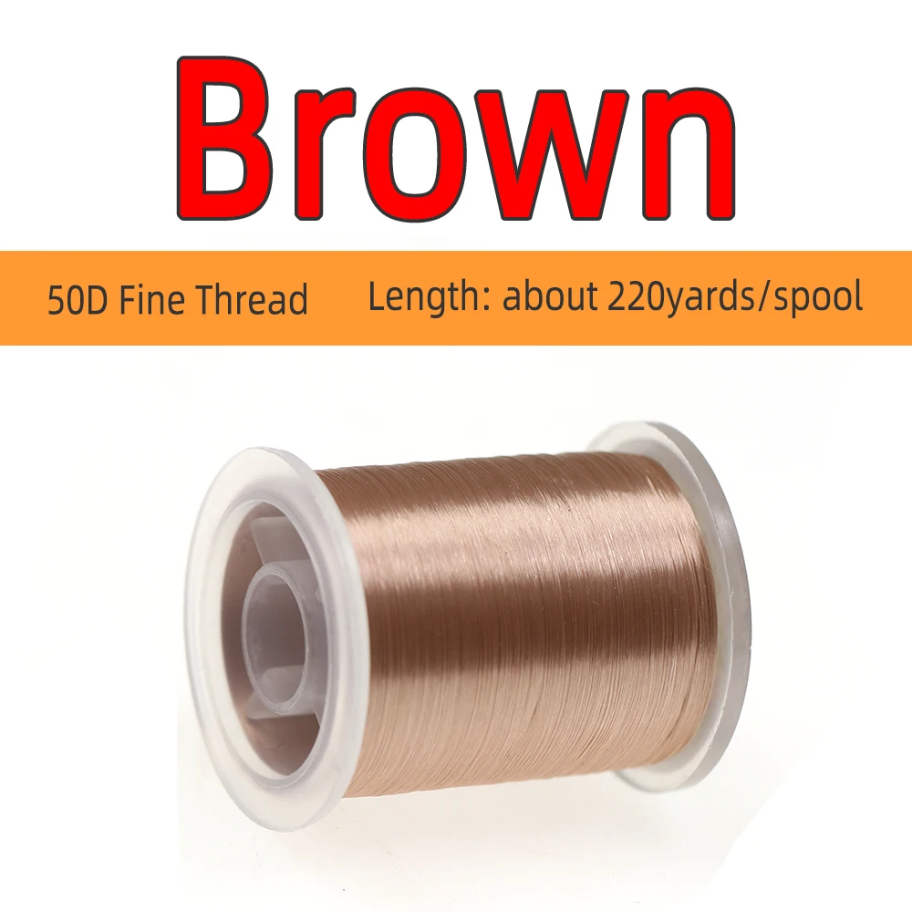 ICERIO 220Yards High Tensile 50D Fine Fly Tying Thread Lightly Waxed Smooth  Strong Floss Material For Tying Nymph Dry Wet Flies