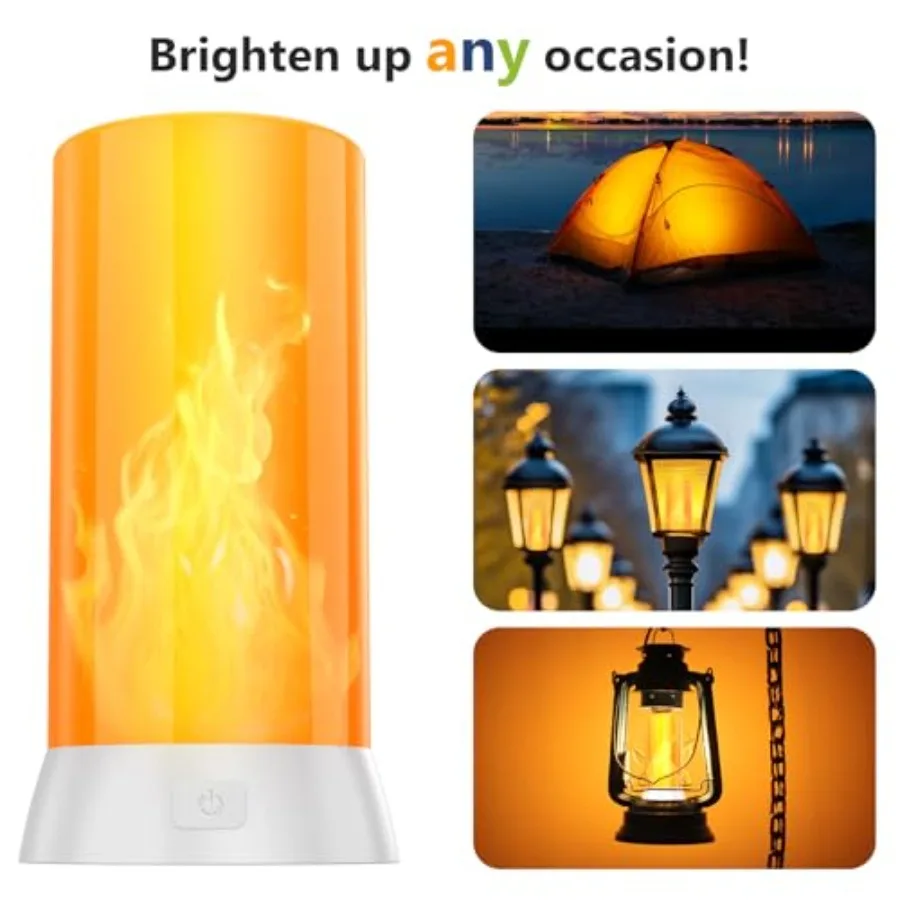 2PCS LED Flame Light USB Rechargeable Flame Lamp with Remote Timer Waterproof Dimmable Flameless Candles Light for Home Party G