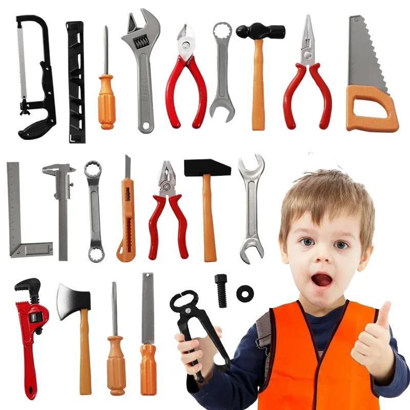 Children's Role Play Toy Set Realistic Repair Tools DIY Toy Screwdriver Hammer Street Stall Night Simulation Workbench Kit
