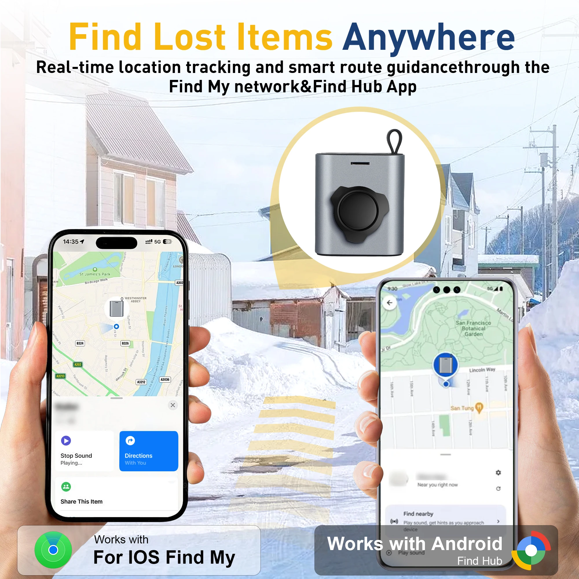 자석식 미니 트래커 스마트 태그 ? iOS/Find My 및 안드로이드/Google과 호환 가능합니다. 자동차와 물품 위치 찾기용.