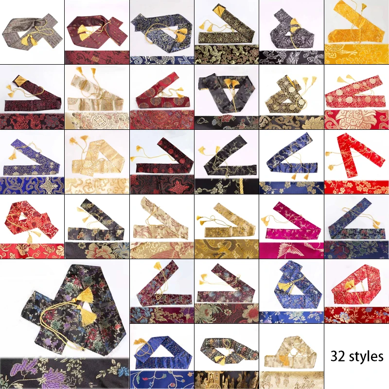 Chinese Style Silks Tote Bags Katana Kendo Bamboo Sword Storage Bag Japanese Katana Protective Pouch Kung Fu Painting Organizer 6