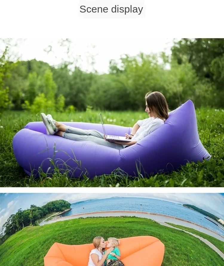 Lit à Coussin D'air - Canapé Gonflable Extérieur Pliable Ultra-Léger - Vert - Pour Camping