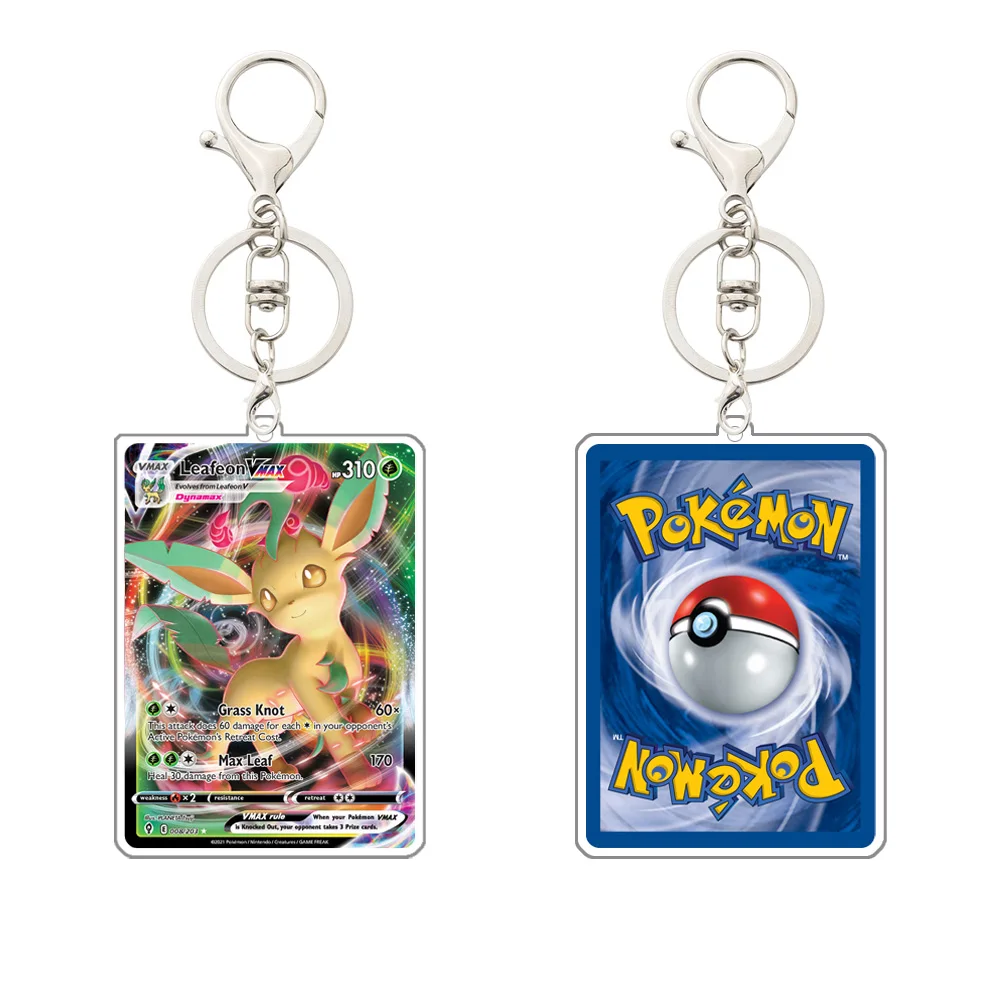Vaporeon Sylveon Flareon Jolteon Glaceon Espeon Leafeon 우산 V Max 아크릴 게임 카드 키체인 펜던트