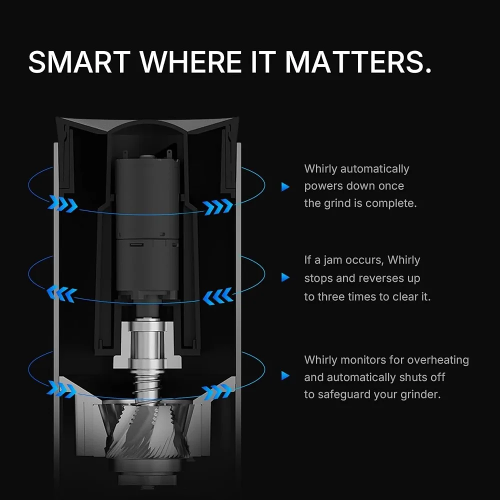 Portable Electric Coffee Grinder, 30 Precision Settings for Espresso to French Press, Low Noise Auto Stop Clog Protection