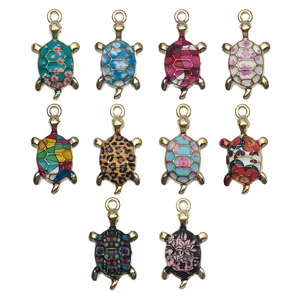 10er-Set Zinklegierungs-Anhänger „Schildkröten-Serie“, DIY-Schmuckherstellung, Modeaccessoires für Schulanfang, Halloween und Weihnachten – Detail 7