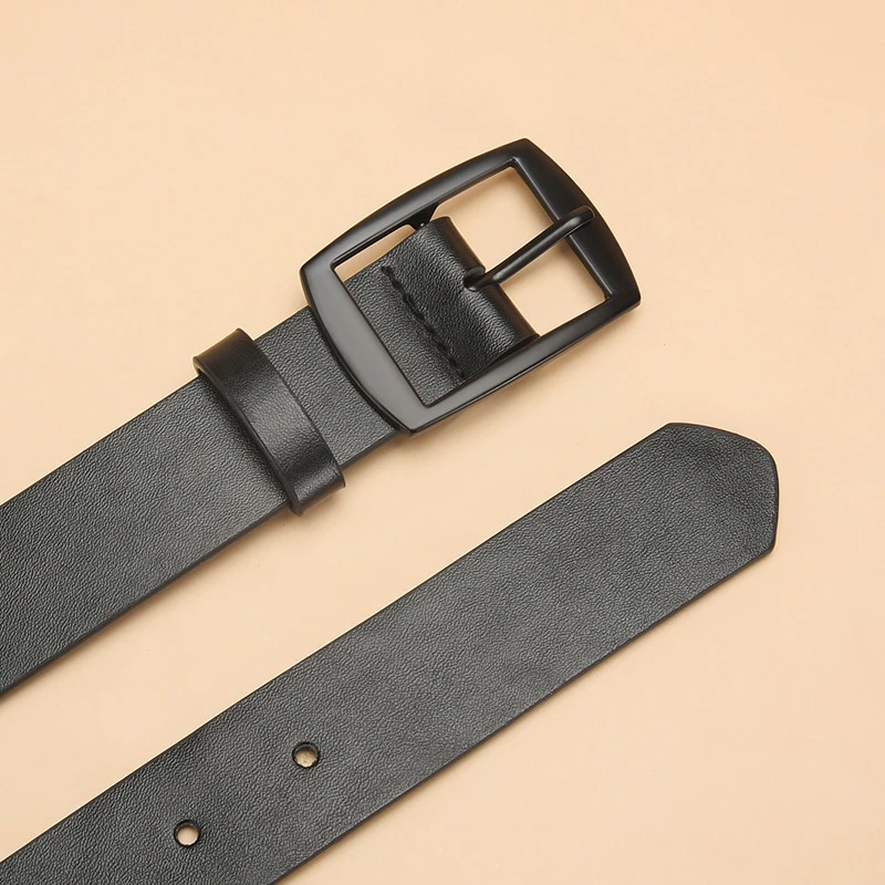 2pcs New Men's Metal Buckle Belt, A Simple And Stylish Decorative Belt, Paired With Jeans, Is The Best Choice For Gift Giving