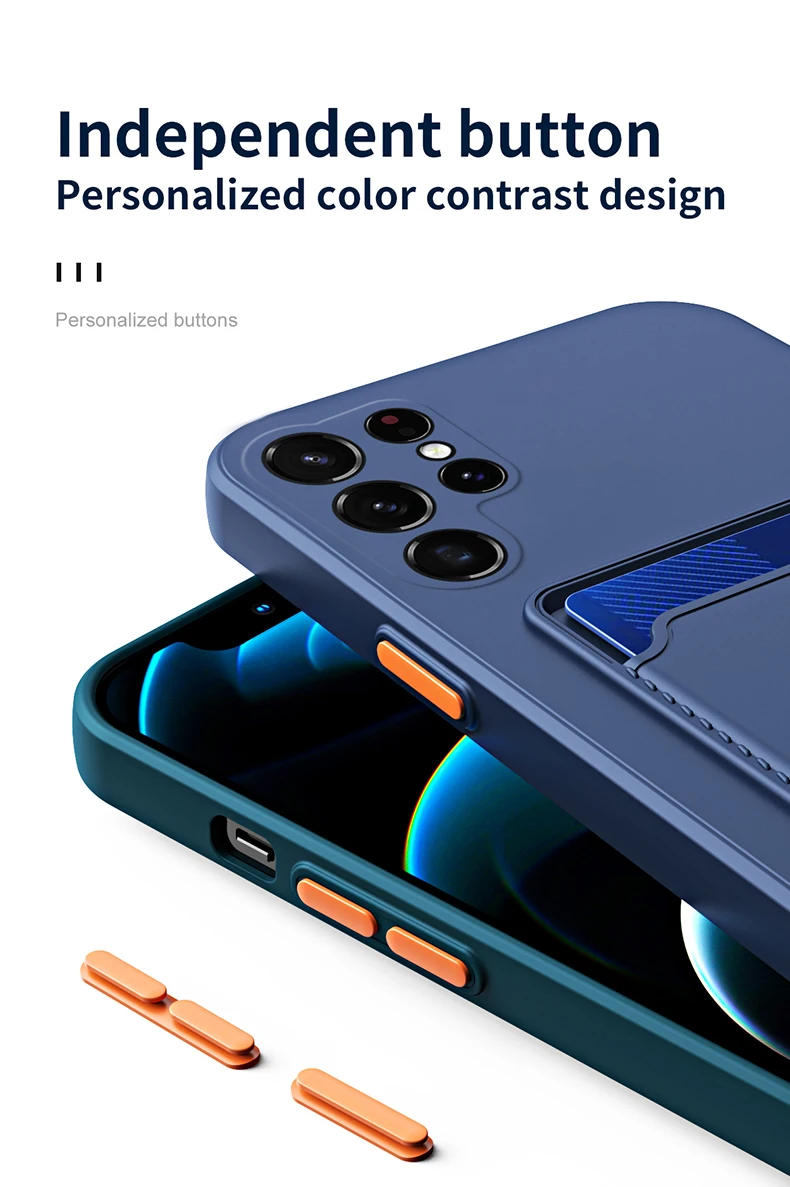 Wallet Card Holder Soft Silicone Case For Samsung S22 S21 S20 Ultra Plus A52 A32 A22 A12 A73 A53 A13 A33 A23 A71 A51 Fun_voghion.com