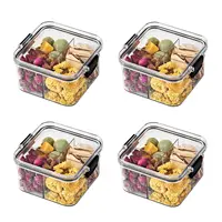 4 Pack Airtight Food Storage Containers Storage Boxes Storage Tank with Lids Divided Storage Containers  460ML 1